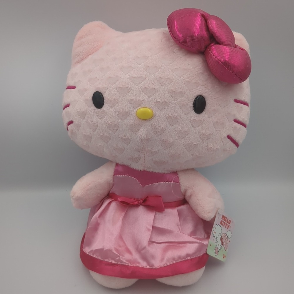 2018  Just Play Sanrio Hello Kitty Plush Stuffed Animal Pink Dress 12" With Tag‎